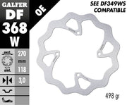 Galfer Wave® Brake Rotor for 2018-2026 SUZUKI Polished Silver Solid-Mount Front One Piece (Fixed) Stainless Steel Each