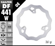 Galfer Wave® Brake Rotor for 2018-2026 YAMAHA YZ 65 Polished Silver Solid-Mount Front One Piece (Fixed) Stainless Steel Each