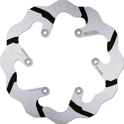 Galfer BRAKE ROTOR FIXED WAVE GROOVED OVERSIZE for 2002-2023 YAMAHA Wave® Black Polished Solid-Mount Rear One Piece (Fixed) Stainless Steel