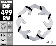 Galfer BRAKE ROTOR FIXED WAVE GROOVED OVERSIZE for 2002-2023 YAMAHA Wave® Black Polished Solid-Mount Rear One Piece (Fixed) Stainless Steel Each