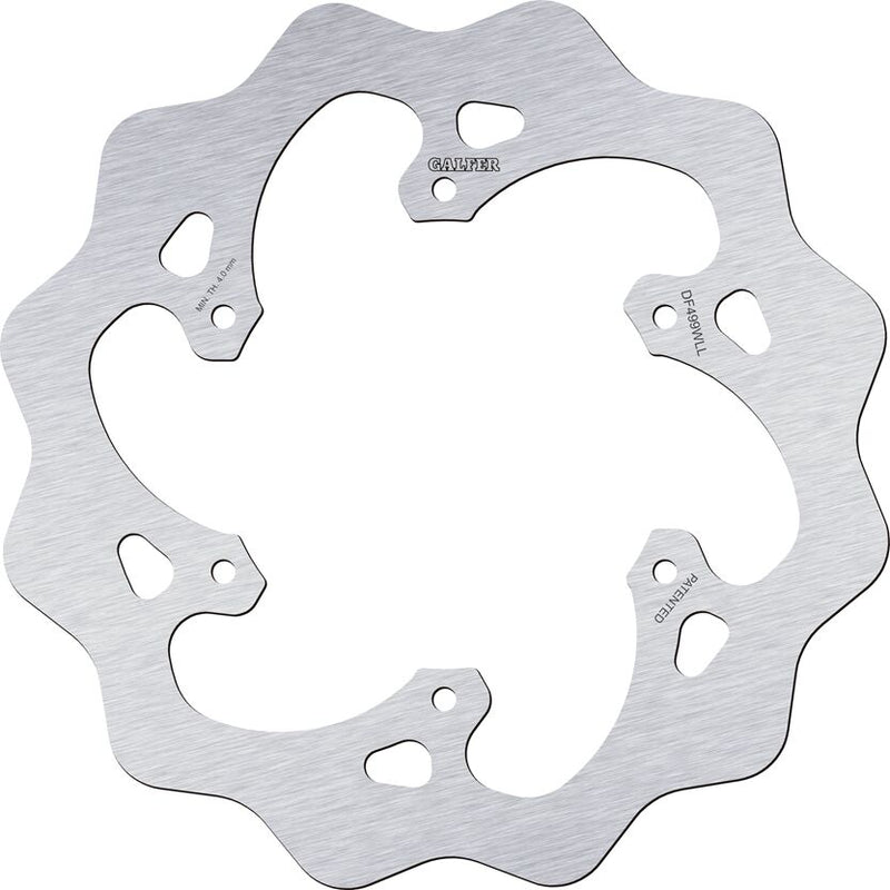 Galfer Wave® Brake Rotor for 2001-2024 YAMAHA Polished Silver Solid-Mount Rear One Piece (Fixed) Stainless Steel