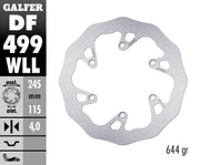 Galfer Wave® Brake Rotor for 2001-2024 YAMAHA Polished Silver Solid-Mount Rear One Piece (Fixed) Stainless Steel Each