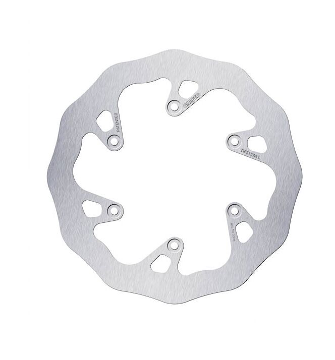 Galfer Wave® Brake Rotor Polished Silver Solid-Mount Rear One Piece (Fixed) Stainless Steel