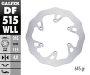 Galfer Wave® Brake Rotor Polished Silver Solid-Mount Rear One Piece (Fixed) Stainless Steel Each