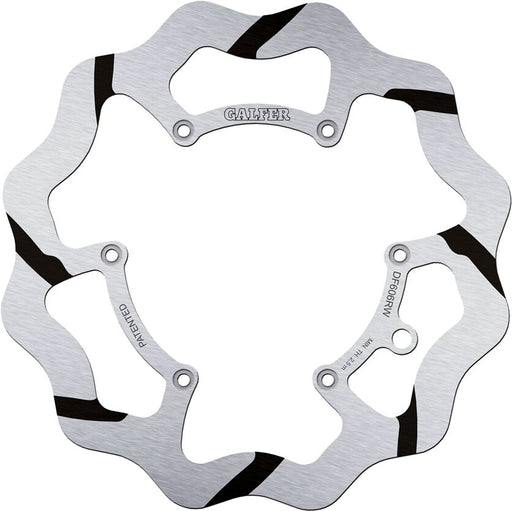 Galfer BRAKE ROTOR FIXED WAVE GROOVED OVERSIZE Wave® Black Polished One Piece (Fixed) Stainless Steel