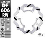 Galfer BRAKE ROTOR FIXED WAVE GROOVED OVERSIZE Wave® Black Polished One Piece (Fixed) Stainless Steel Each