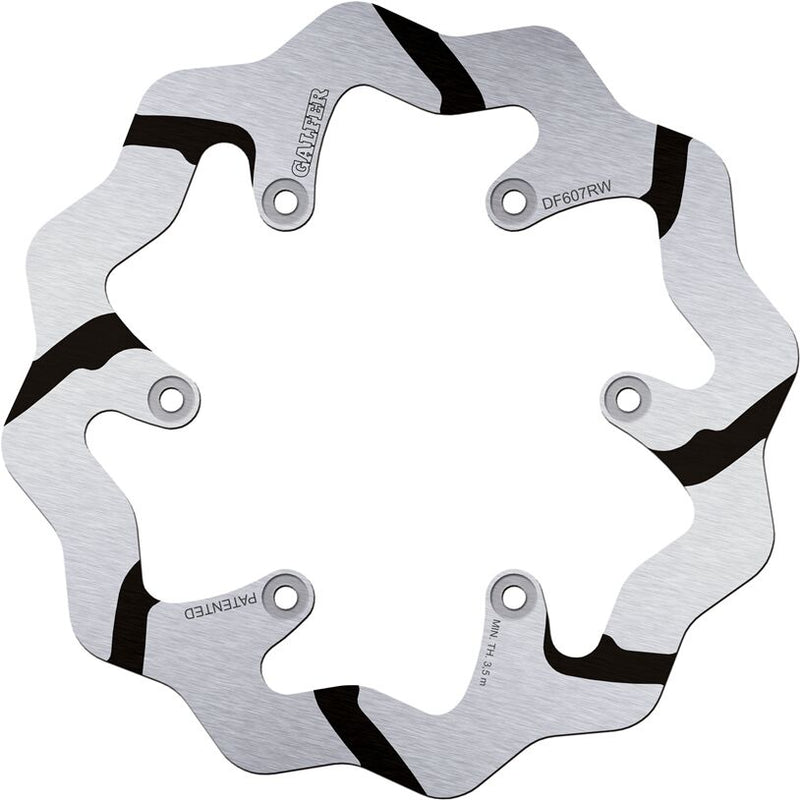 Galfer BRAKE ROTOR FIXED WAVE GROOVED OVERSIZE Wave® Black Polished Rear One Piece (Fixed) Stainless Steel