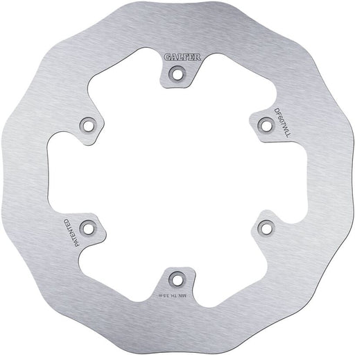 Galfer Wave® Brake Rotor Polished Silver Rear One Piece (Fixed) Stainless Steel