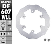 Galfer Wave® Brake Rotor Polished Silver Rear One Piece (Fixed) Stainless Steel Each
