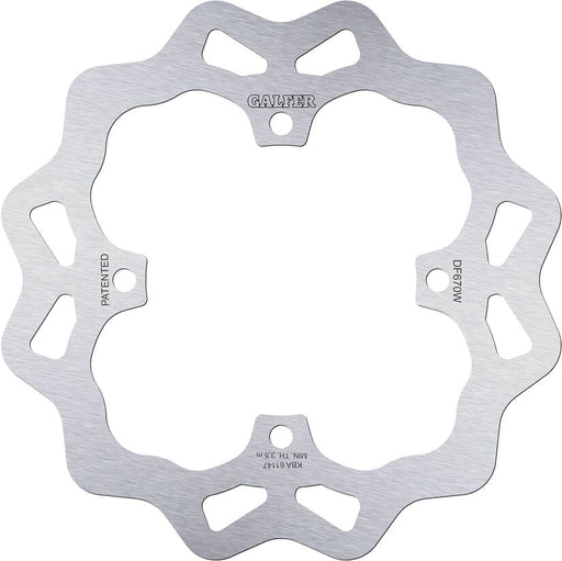 Galfer Wave® Brake Rotor Polished Silver Rear One Piece (Fixed) Stainless Steel