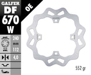 Galfer Wave® Brake Rotor Polished Silver Rear One Piece (Fixed) Stainless Steel Each