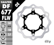 Galfer Brake Rotor Floating Wave® Black Polished Front Two Piece (Semi-Floating) Aluminium Stainless Steel Each