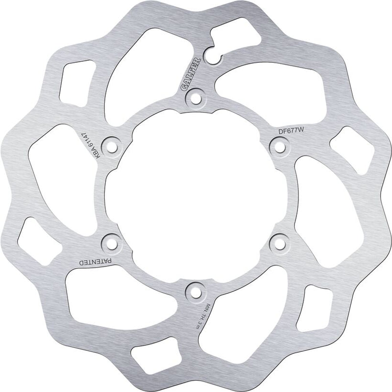 Galfer Wave® Brake Rotor Polished Silver Front One Piece (Fixed) Stainless Steel