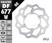 Galfer Wave® Brake Rotor Polished Silver Front One Piece (Fixed) Stainless Steel Each