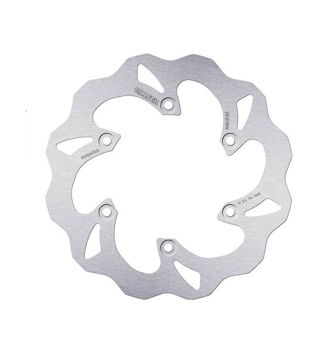 Galfer Wave® Brake Rotor Polished Silver Rear One Piece (Fixed) Stainless Steel