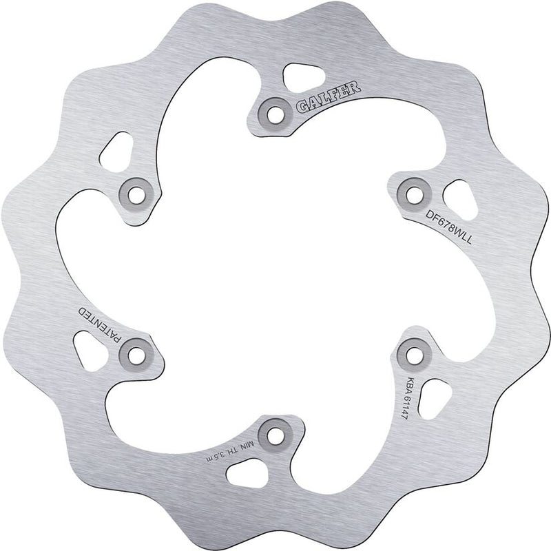 Galfer Wave® Brake Rotor Polished Silver One Piece (Fixed) Stainless Steel
