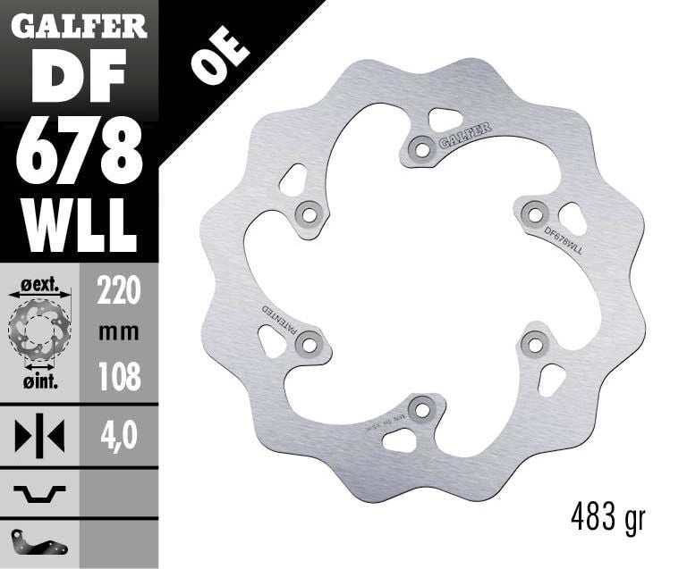 Galfer Wave® Brake Rotor Polished Silver One Piece (Fixed) Stainless Steel Each