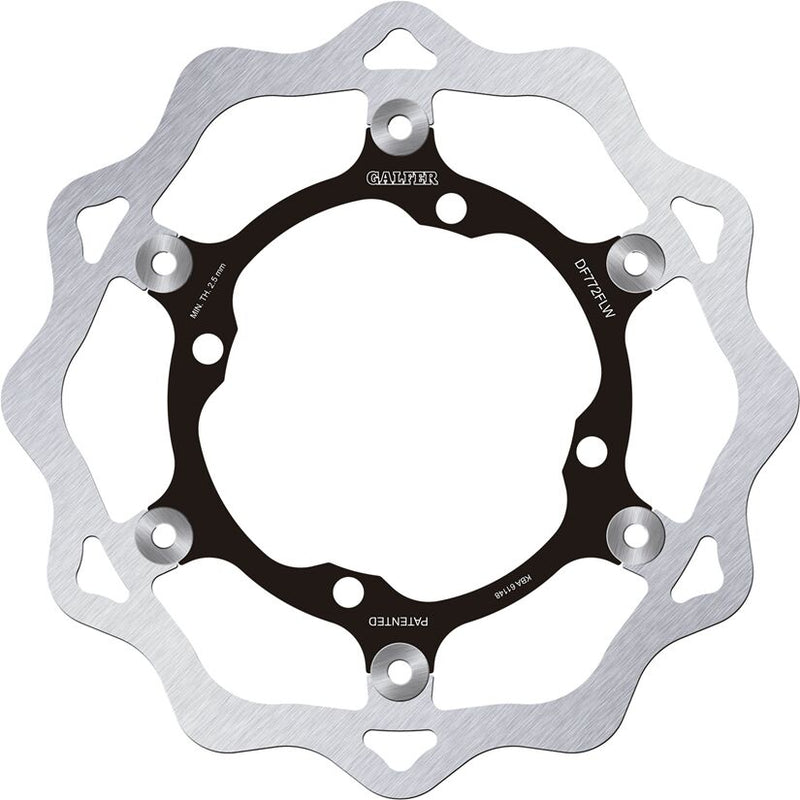 Galfer Brake Rotor for 2004-2021 SHERCO Floating Wave® Black Polished Front Two Piece (Semi-Floating) Aluminium Stainless Steel