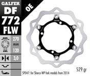 Galfer Brake Rotor for 2004-2021 SHERCO Floating Wave® Black Polished Front Two Piece (Semi-Floating) Aluminium Stainless Steel Each