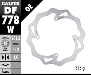 Galfer Wave® Brake Rotor for 2007-2010 KTM Polished Silver Front One Piece (Fixed) Stainless Steel Each