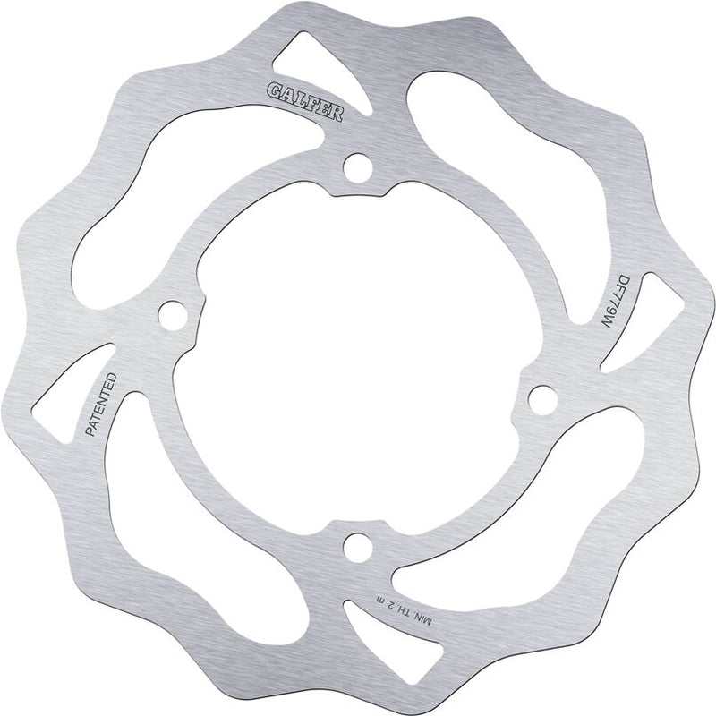 Galfer Wave® Brake Rotor Polished Silver Front One Piece (Fixed) Stainless Steel