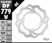 Galfer Wave® Brake Rotor Polished Silver Front One Piece (Fixed) Stainless Steel Each