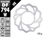 Galfer Wave® Brake Rotor Polished Silver Front One Piece (Fixed) Stainless Steel Each