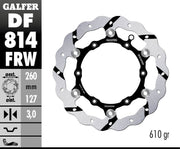 Galfer BRAKE ROTOR FLOATING WAVE GROOVED for 2012-2022 BETA Floating Wave® Black Polished Full-Floating Front Two Piece (Floating) Aluminium Stainl...
