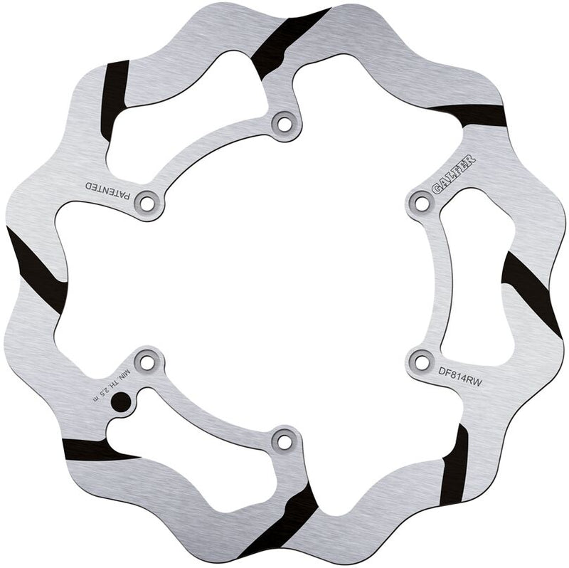 Galfer BRAKE ROTOR FIXED WAVE GROOVED OVERSIZE for 2012-2022 BETA Wave® Black Polished Solid-Mount Front One Piece (Fixed) Stainless Steel