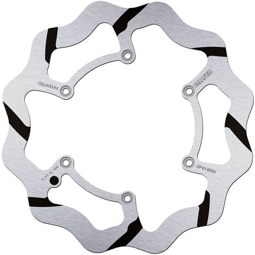 Galfer BRAKE ROTOR FIXED WAVE GROOVED OVERSIZE for 2012-2022 BETA Wave® Black Polished Solid-Mount Front One Piece (Fixed) Stainless Steel
