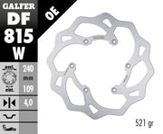 Galfer Wave® Brake Rotor for 2011-2026 BETA Polished Silver Rear One Piece (Fixed) Stainless Steel Each