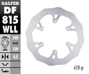 Galfer Wave® Brake Rotor for 2012-2022 BETA Polished Silver Rear One Piece (Fixed) Stainless Steel Each