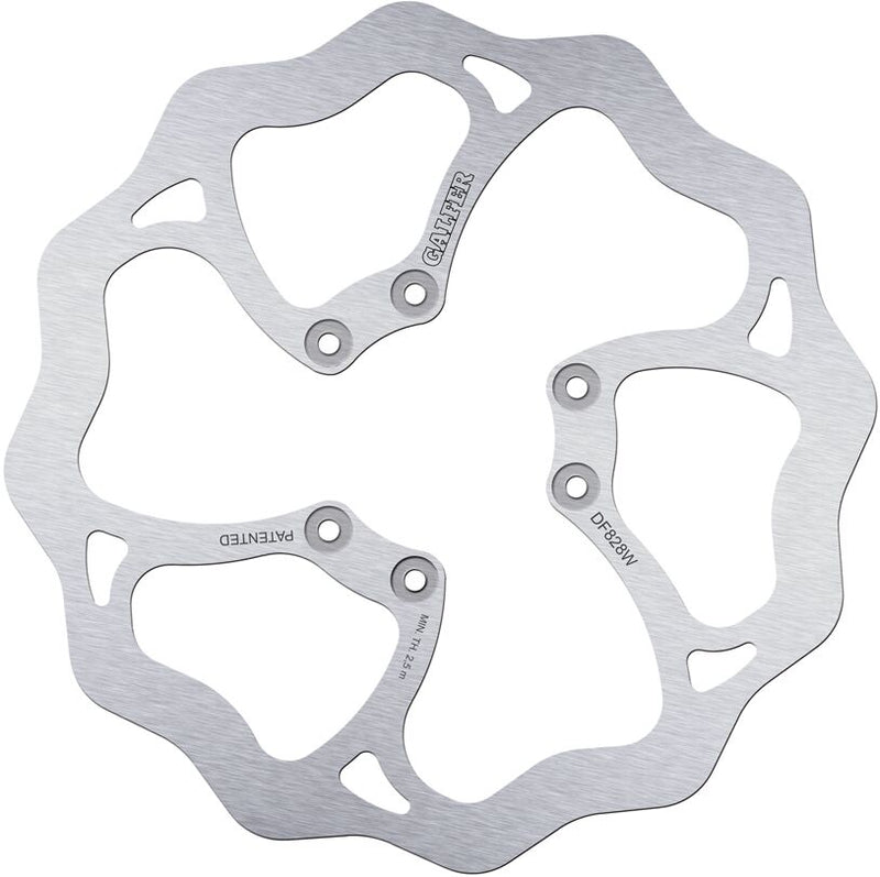 Galfer Wave® Brake Rotor for 1991-1998, 2000-2022 TM RACING Polished Silver Solid-Mount Front One Piece (Fixed) Stainless Steel