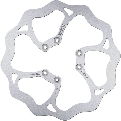 Galfer Wave® Brake Rotor for 1991-1998, 2000-2022 TM RACING Polished Silver Solid-Mount Front One Piece (Fixed) Stainless Steel