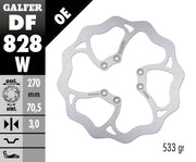 Galfer Wave® Brake Rotor for 1991-1998, 2000-2022 TM RACING Polished Silver Solid-Mount Front One Piece (Fixed) Stainless Steel Each