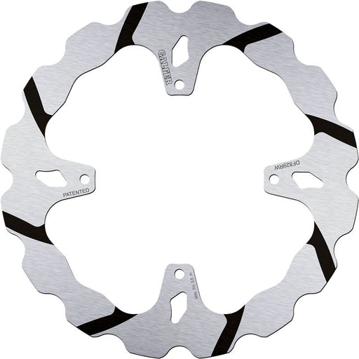 Galfer BRAKE ROTOR FIXED WAVE GROOVED OVERSIZE for 2001-2014 TM RACING Wave® Black Polished Solid-Mount Rear One Piece (Fixed) Stainless Steel