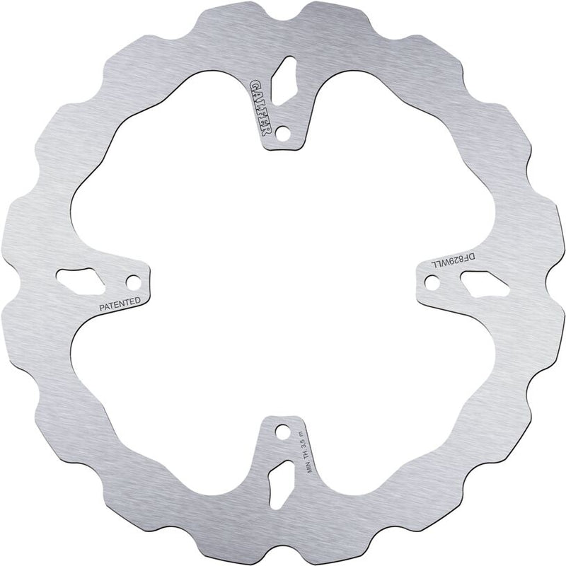 Galfer Wave® Brake Rotor for 2001-2021 TM RACING Polished Silver Solid-Mount Rear One Piece (Fixed) Stainless Steel