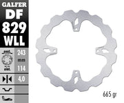 Galfer Wave® Brake Rotor for 2001-2021 TM RACING Polished Silver Solid-Mount Rear One Piece (Fixed) Stainless Steel Each