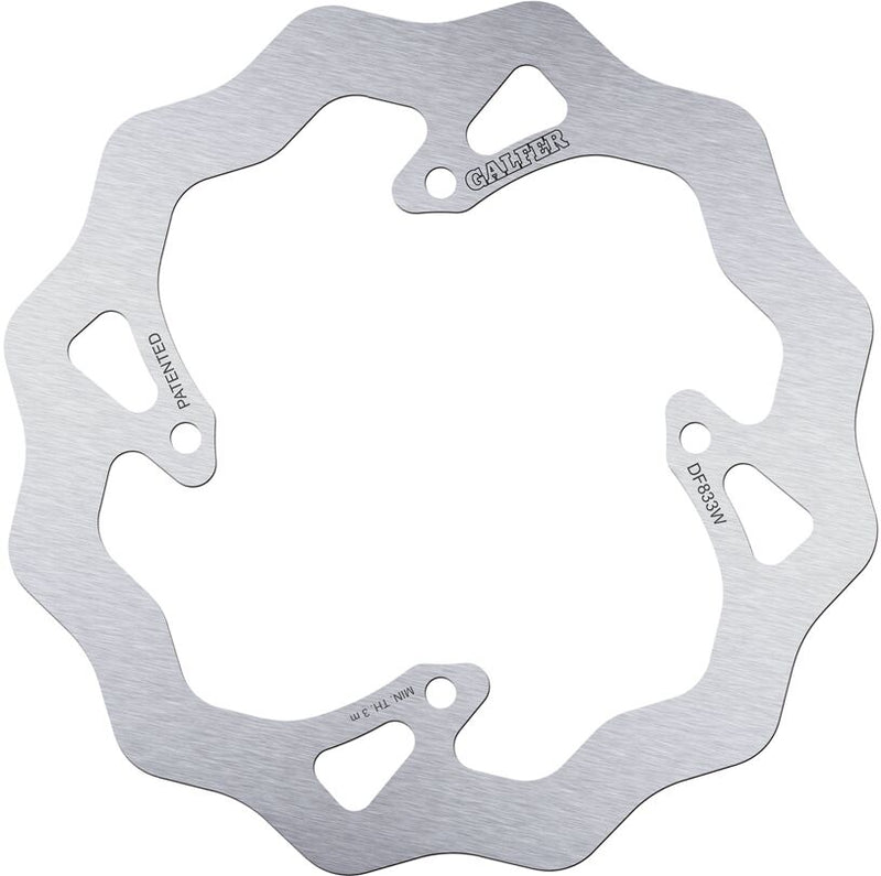 Galfer Wave® Brake Rotor for 2002-2021 TM RACING MX 85 Polished Silver Solid-Mount Rear One Piece (Fixed) Stainless Steel