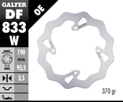 Galfer Wave® Brake Rotor for 2002-2021 TM RACING MX 85 Polished Silver Solid-Mount Rear One Piece (Fixed) Stainless Steel Each