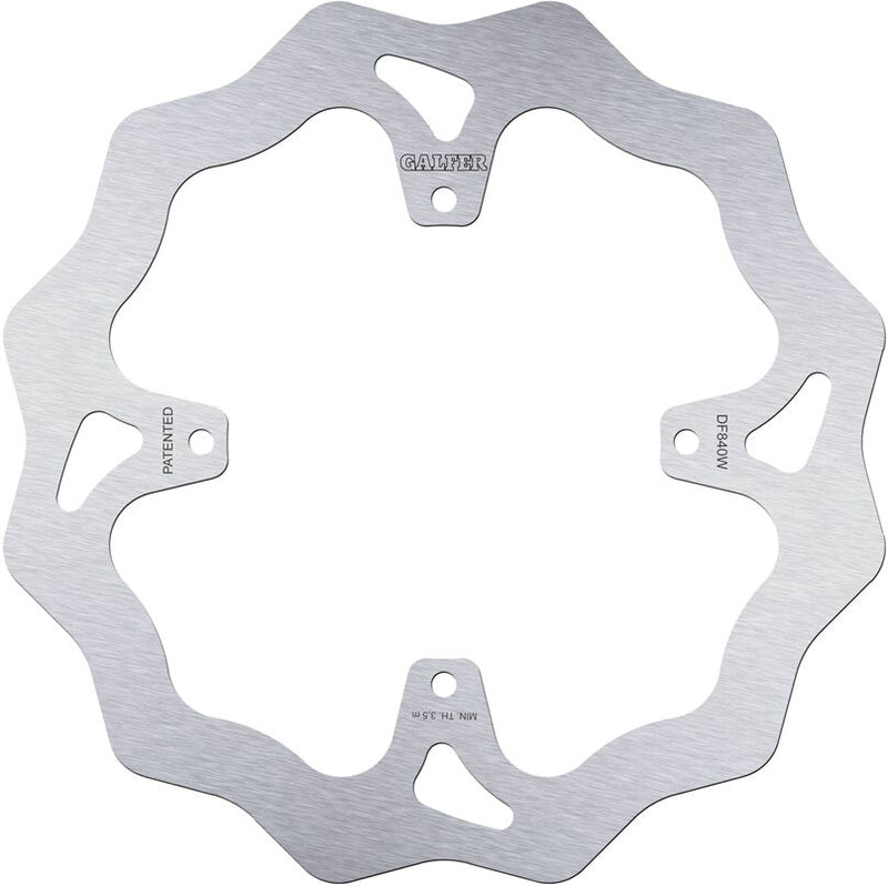 Galfer Wave® Brake Rotor for 2001-2003, 2014-2022 TM RACING Polished Silver Solid-Mount Rear One Piece (Fixed) Stainless Steel