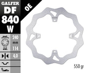 Galfer Wave® Brake Rotor for 2001-2003, 2014-2022 TM RACING Polished Silver Solid-Mount Rear One Piece (Fixed) Stainless Steel Each