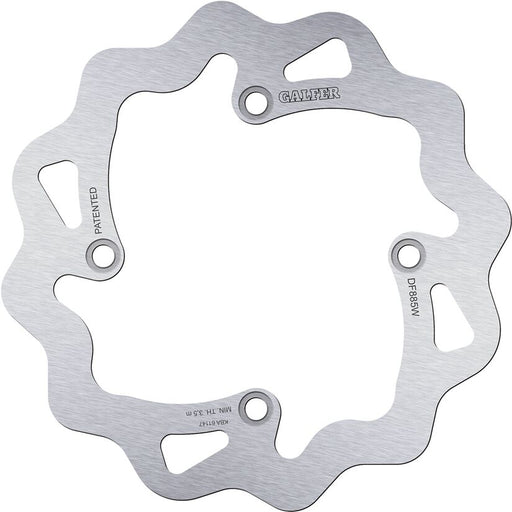 Galfer Wave® Brake Rotor Polished Silver Solid-Mount Rear One Piece (Fixed) Stainless Steel