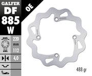 Galfer Wave® Brake Rotor Polished Silver Solid-Mount Rear One Piece (Fixed) Stainless Steel Each