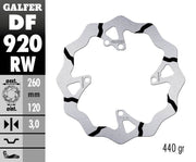 Galfer Wave® Brake Rotor for 2014-2022 SHERCO Black Polished Solid-Mount Front One Piece (Fixed) Stainless Steel Each