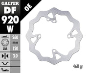 Galfer Wave® Brake Rotor for 2014-2022 SHERCO Polished Silver Solid-Mount Front One Piece (Fixed) Stainless Steel Each