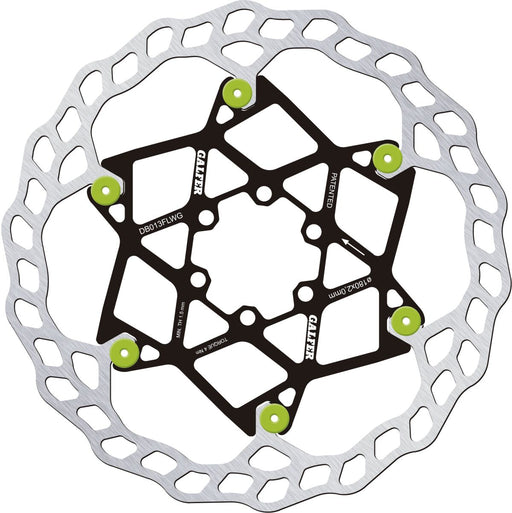 Galfer Floating Disc Wave® Brake Rotor Green Silver Stainless Steel