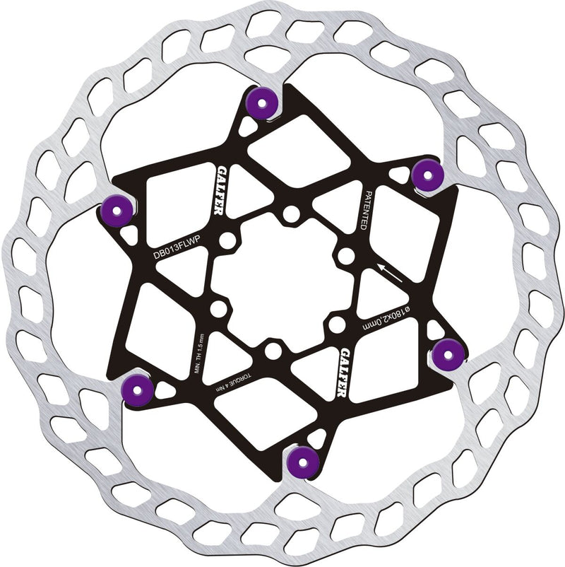 Galfer Floating Disc Wave® Brake Rotor Purple Silver Stainless Steel