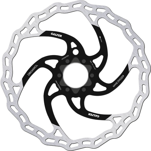 Galfer Fixed Disc Wave® Center-Lock Brake Rotor Black Silver Stainless Steel