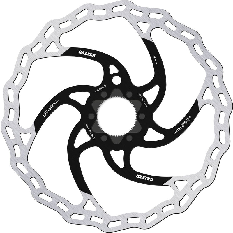 Galfer Fixed Disc Wave® Center-Lock Brake Rotor Black Silver Stainless Steel #DB034WCL